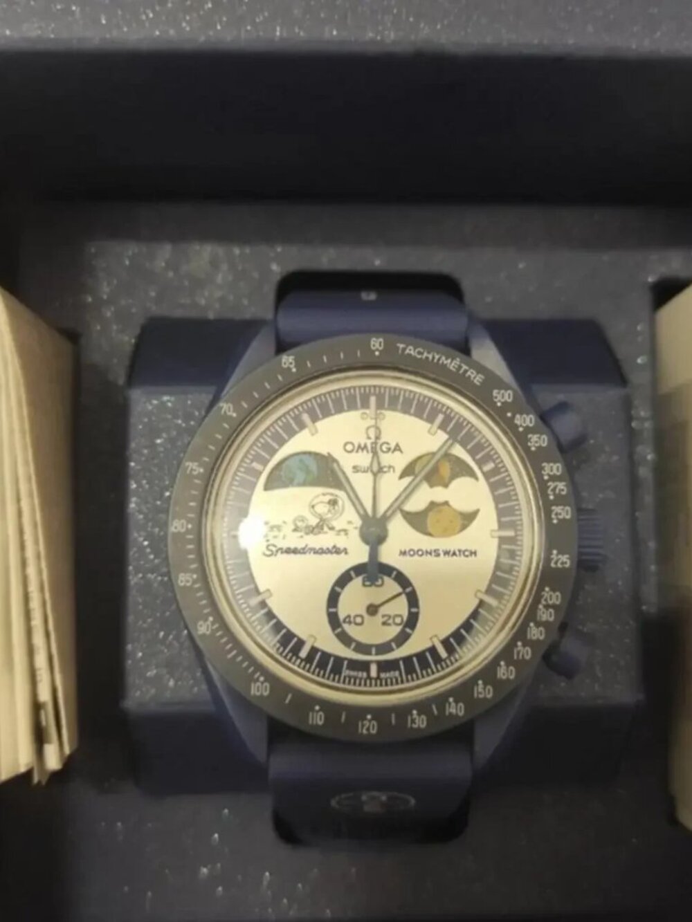 OMEGA x Swatch Mission to Earthphase Moonshine Gold Snoopy Blue